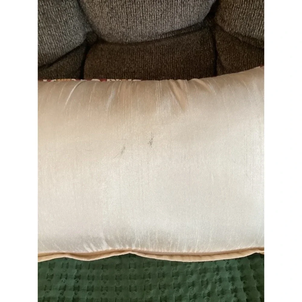 Pier 1 Decorative Accent Pillow Embroidered‎ Birds Branch Fabric